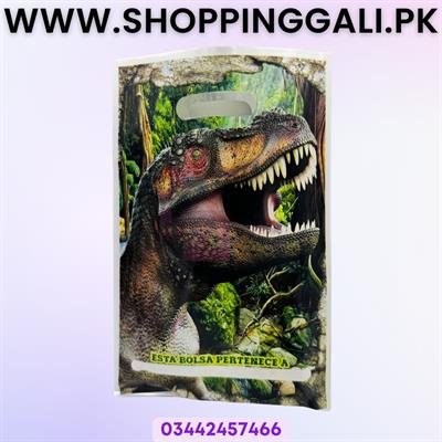 DINOSAUR GOODY BAGS IN DARK GREEN ( PACK OF 10 GOODY BAGS )