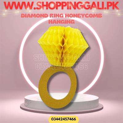 WEDDING PARTY DECORATION RING SHAPE HONEYCOMB HANGING ( 30 CM IN SIZE )