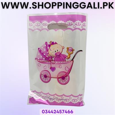 BABY GIRL IN A CARRIAGE GOODY BAGS - PACK OF 10 GOODY BAGS - BABY GIRL GOODY BAGS