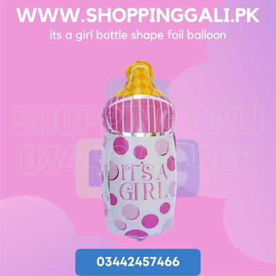 ITS A GIRL BOTTLE FOIL BALLOON PERFECT FOR WELCOME BABY PARTY DECORATION