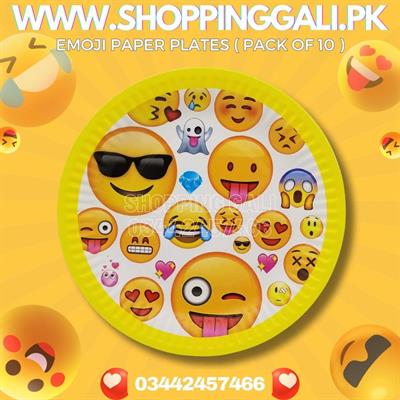 EMOJI FACES PAPER PLATES ( PACK OF 10 PAPER PLATES )