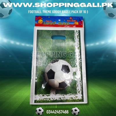 FOOTBALL GOODY BAGS IN DARK GREEN ( PACK OF 10 GIFT BAGS )