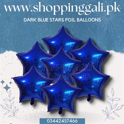 DARK BLUE STARS FOIL BALLOON ( PACK OF 5 STAR FOIL BALLOONS )