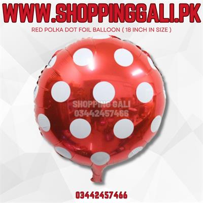 RED POLKA DOT FOIL BALLOON ( 18 INCH IN SIZE )