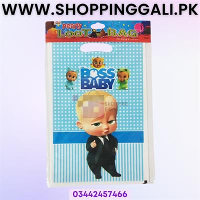 BOSS BABY THEME GOODY BAGS BLUE - PACK OF 10 GOODY BAGS - BOSS BABY GOODY BAGS