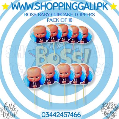 BOSS BABY THEME CUPCAKE TOPPERS - PACK OF 10 CUPCAKE TOPPERS - BOSS BABY CUPCAKE TOPPERS