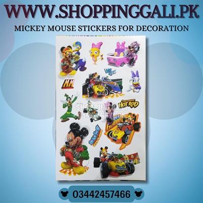 MICKEY MOUSE 3D STICKERS ( PACK HAS 12 STICKERS )