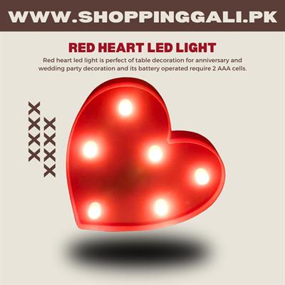 RED HEART LED LIGHT - HEART SHAPE FAIRY LIGHT - RED LIGHT TABLE LAMP