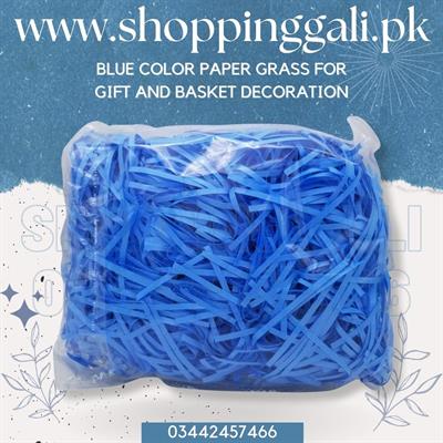 BLUE COLOR PAPER GRASS PACKET FOR GIFT BOX DECORATION