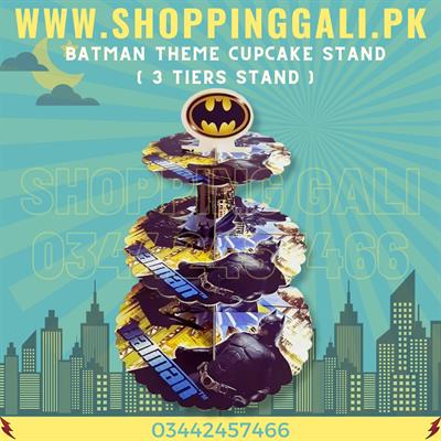 BATMAN CUPCAKE STAND FOR TABLE DECORATION ( 3 TIERS CUPCAKE STAND )