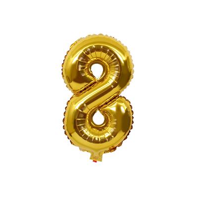 8 NUMBER FOIL BALLOON IN GOLDEN COLOR ( 16 INCH IN SIZE )