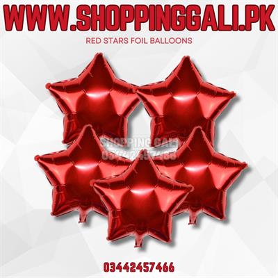 RED STARS FOIL BALLOON ( PACK OF 5 STARS FOIL BALLOONS )