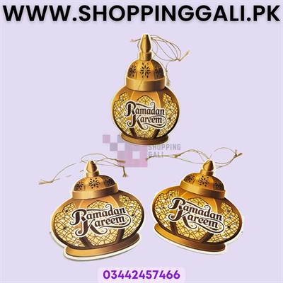 RAMADAN MUBARAK 3D HANGING BANNER IN GOLDEN FOR DECORATION