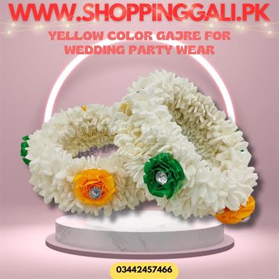 PAIR OF GAJRE ARTIFICIAL KANGAN FOAMIC FLOWER IN YELLOW GREEN COLOR COMBINATION PERFECT FOR MEHENDI CEREMONY