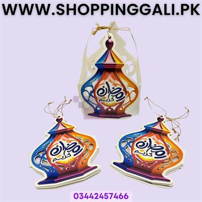 RAMADAN MUBARAK 3D HANGING BANNER IN MULTICOLORS FOR DECORATION