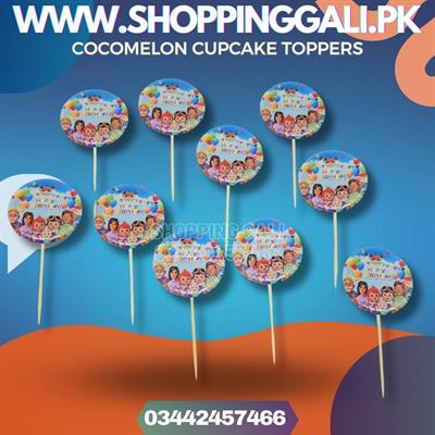 COCOMELON CUPCAKE TOPPERS IN BLUE COLOR ( PACK OF 10 CUPCAKE TOPPERS )