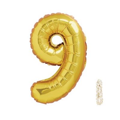 9 NUMBER FOIL BALLOON IN GOLDEN COLOR ( 16 INCH IN SIZE )