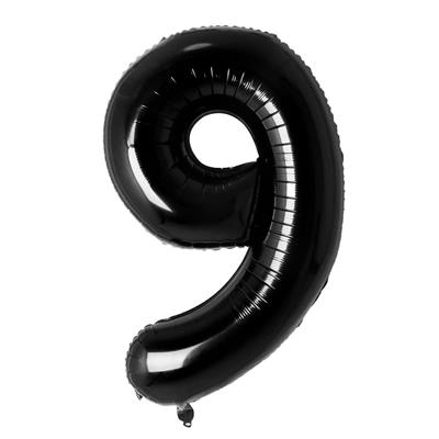 9 NUMBER FOIL BALLOON IN BLACK COLOR ( 32 INCH IN SIZE )