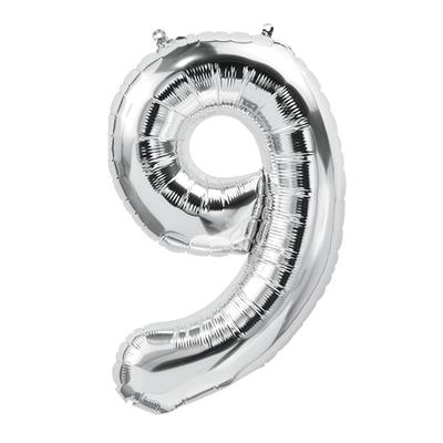 9 NUMBER FOIL BALLOON IN SILVER COLOR ( 16 INCH IN SIZE )