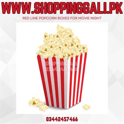 RED LINES POPCORN BOXES ( PACK OF 20 POPCORN BOXES )