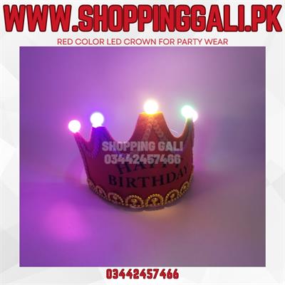 RED COLOR HAPPY BIRTHDAY LED CROWN FOR BIRTHDAY PARTY WEAR