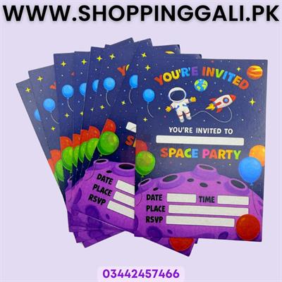 Cosmic Space Invitation Cards - 4 Inch By 3 Inch - Invitation Cards - Space Theme - Multicolor - Unisex - Pack Of 8