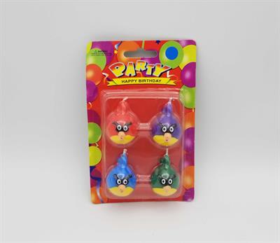 ANGRY BIRDS CANDLES FOR CAKE DECORATION ( PACK OF 4 )