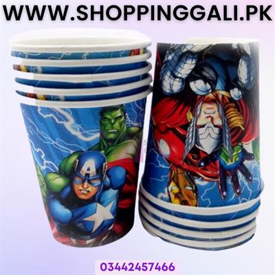 AVENGERS THEME PAPER CUPS - PACK OF 10 PAPER CUPS - AVENGERS CUPS