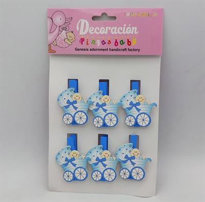 BABY BOY CLIPS ( PACK OF 6 BABY SHOWER CLIPS )