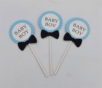 BABY BOY CUPCAKE TOPPERS ( 3 PCS )