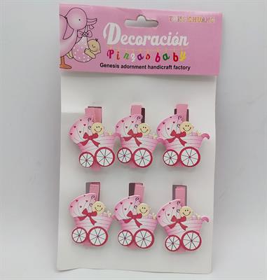 BABY GIRL CLIPS ( PACK OF 6 BABY SHOWER CLIPS )