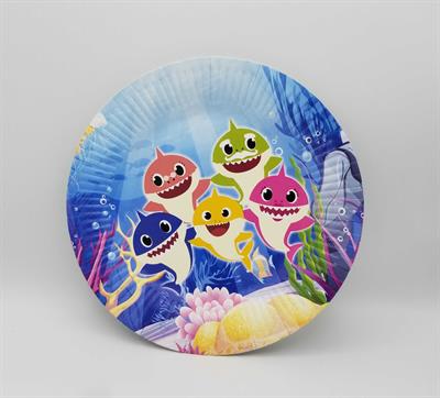 BABY SHARK PAPER PLATES IN BLUE COLOR ( PACK OF 10 PAPER PLATES )