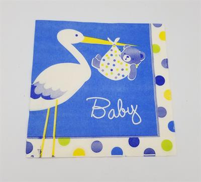 BABY SHOWER PARTY NAPKINS IN BLUE COLOR DUCK (20 NAPKINS )