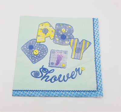 BABY SHOWER PARTY NAPKINS IN BLUE COLOR (20 NAPKINS )