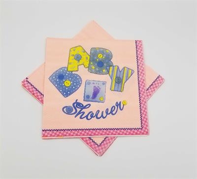 BABY SHOWER PARTY NAPKINS IN PINK COLOR (20 NAPKINS )