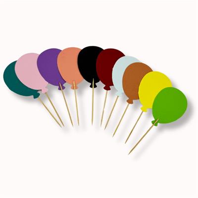 BALLOONS SHAPE CUPCAKE TOPPERS IN MULTICOLORS COLOR FOR CUPCAKE DECORATION ( PACK OF 10 )