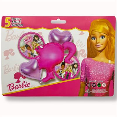 BARBIE FOIL BALLOON SET DOLL ( PACK OF 5 FOIL BALLOONS FOR BIRTHDAY PARTY BALLOONS DECORATION )