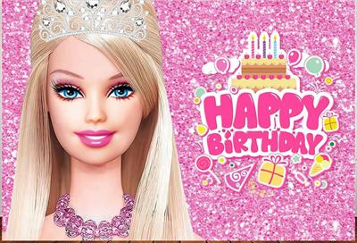 BARBIE BIRTHDAY PARTY BANNER ( 36 INCHES X 24 INCHES )