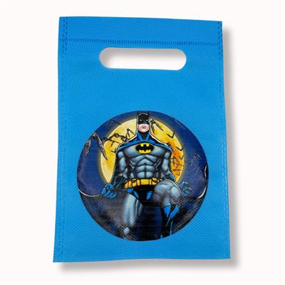 BATMAN THEME GOODY BAGS FABRIC MATERIAL ( PACK OF 10 ) BIRTHDAY DECORATION SET