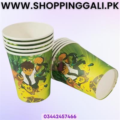 BEN 10 PAPER CUPS - PACK OF 10 PAPER CUPS - BEN10 THEME PAPER CUPS