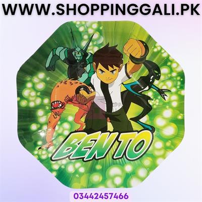 BEN 10 PAPER PLATES ( PACK OF 10 PAPER PLATES ) BEN10 PLATES BIRTHDAY PARTY TABLEWARE