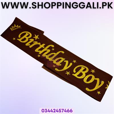 BIRTHDAY BOY SASH IN BROWN GOLDEN COLOR FOR PARTY WEAR