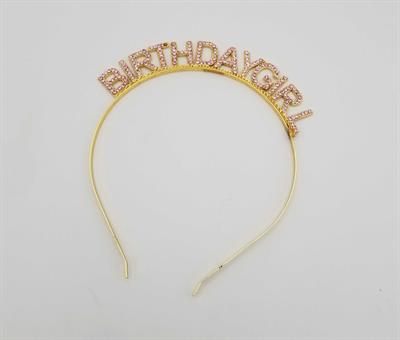 BIRTHDAY GIRL HAIR BAND IN ROSE GOLD NAG HEADBAND TIARA CROWN