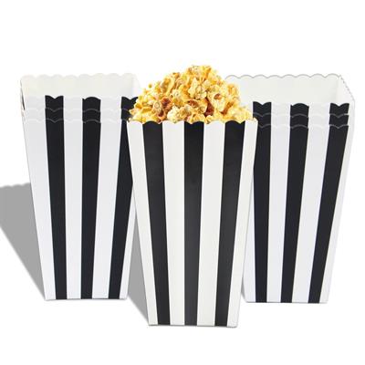 BLACK LINES POPCORN BOXES ( PACK OF 10 POPCORN BOXES )