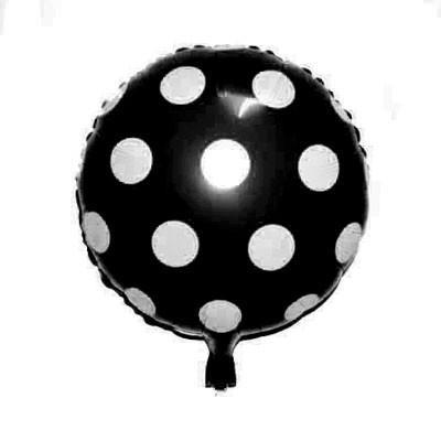 BLACK POLKA DOT FOIL BALLOON ( 18 INCH IN SIZE )