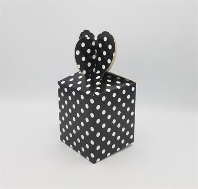 BLACK POLKA DOT GOODY BOXES ( PACK OF 6 GIFT BOXES )