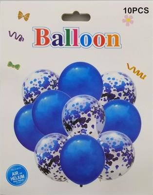 5 BLUE BALLOON AND 5 BLUE CONFETTI BALLOONS ( PACK OF 10 LATEX BALLOONS )