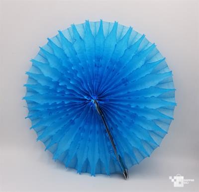 BLUE COLOR PAPER FAN PERFECT FOR PARTY DECORATION ( 15 INCH IN SIZE )