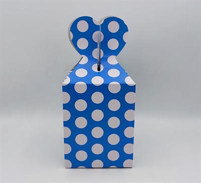 LIGHT BLUE POLKA DOT GOODY BOXES ( PACK OF 10 GIFT BOXES )