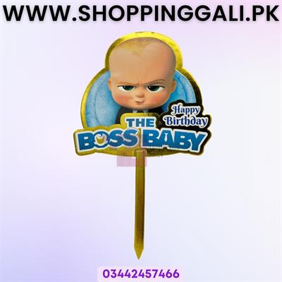 BOSS BABY THEME CAKE TOPPERS - CARDBOARD MATERIAL CAKE TOPPER - BOSS BABY CAKE TOPPER FOR CAKE DECORATION